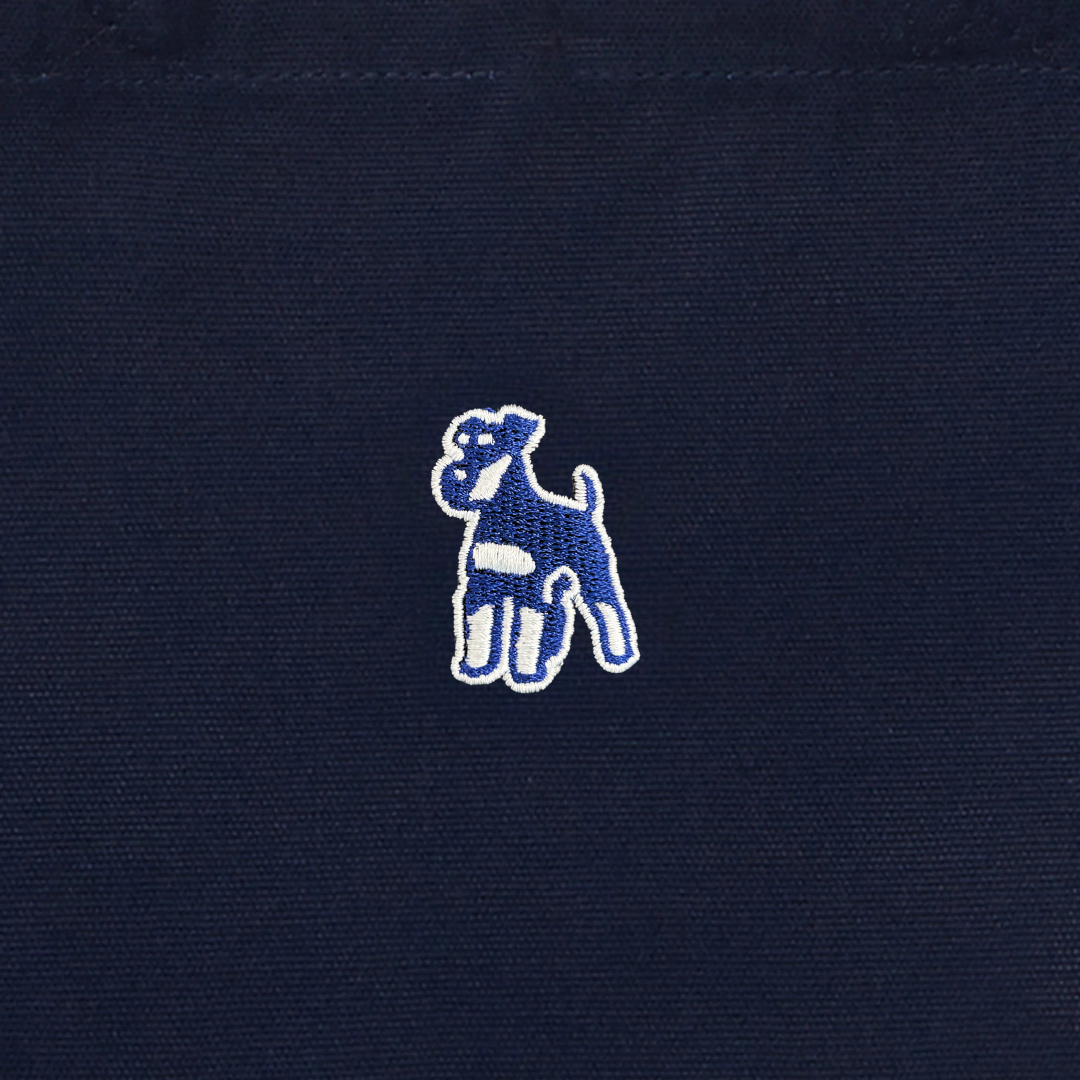 シュナウザーロゴ刺繍ミニトート(ネイビー×ホワイトロゴ)