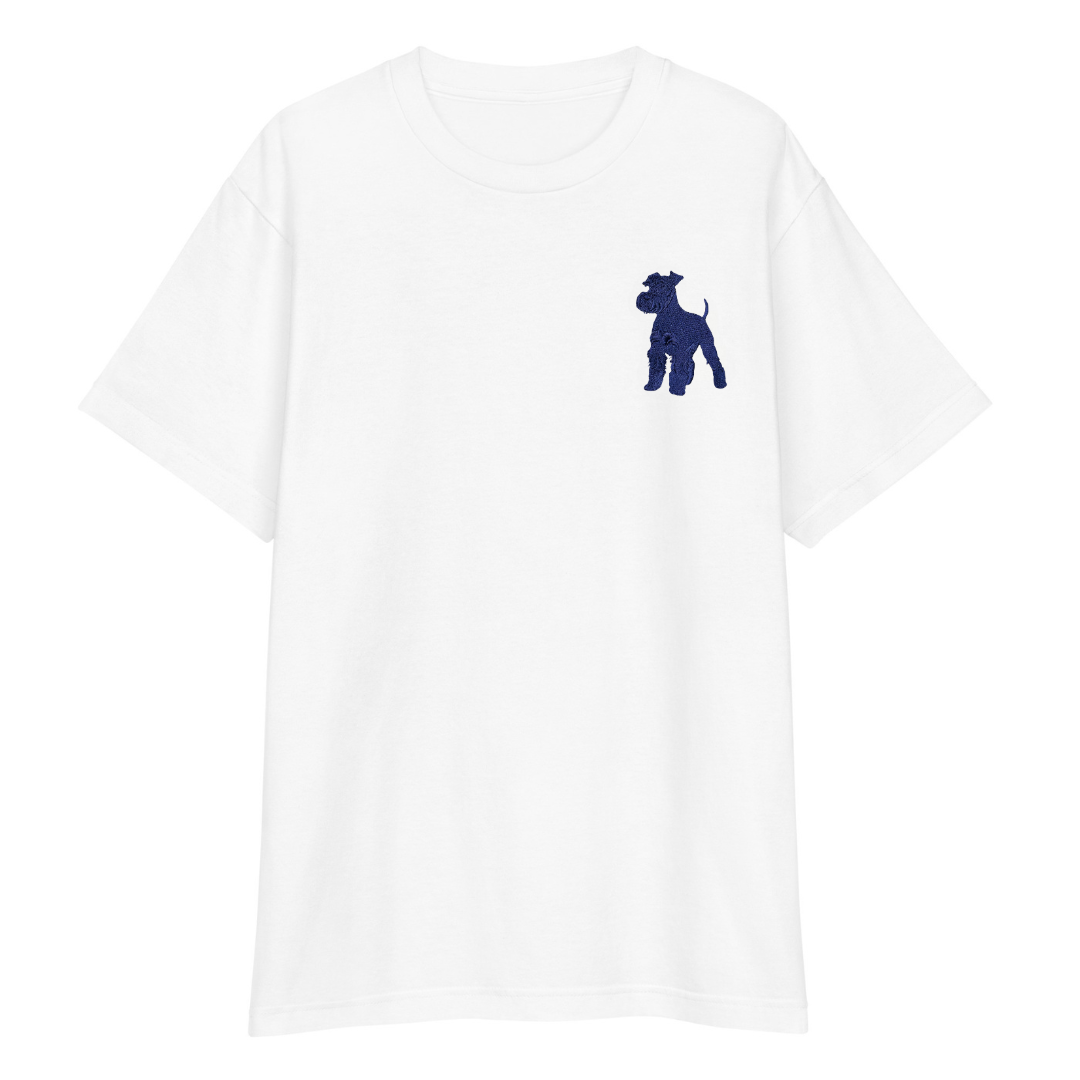 シュナウザーラージロゴ刺繍Tee(ネイビーロゴ)
