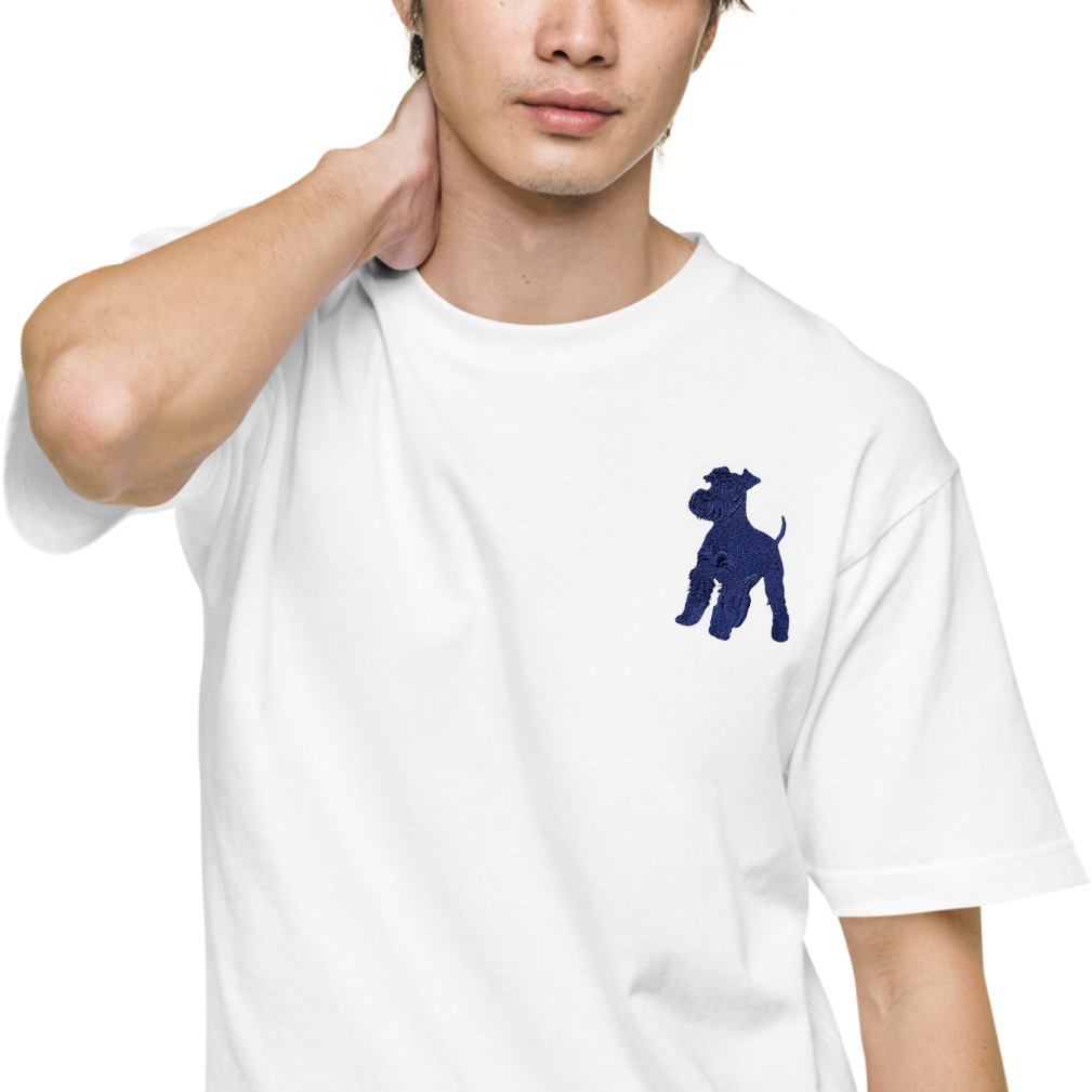 シュナウザーラージロゴ刺繍Tee(ネイビーロゴ)