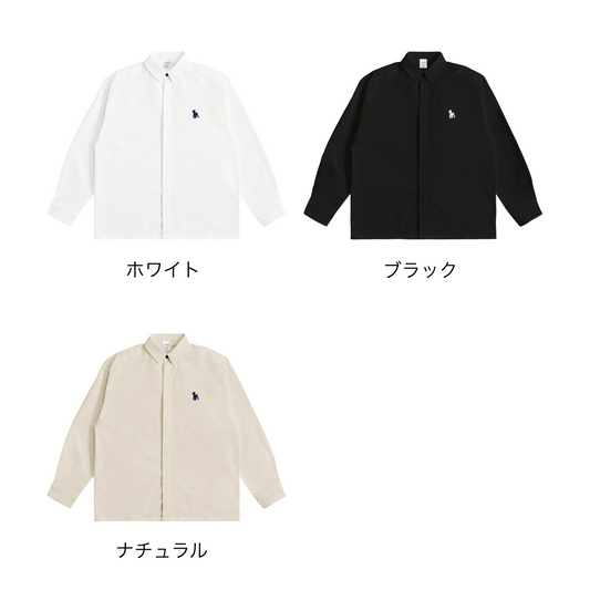 シュナウザーロゴ刺繍比翼カラーシャツ