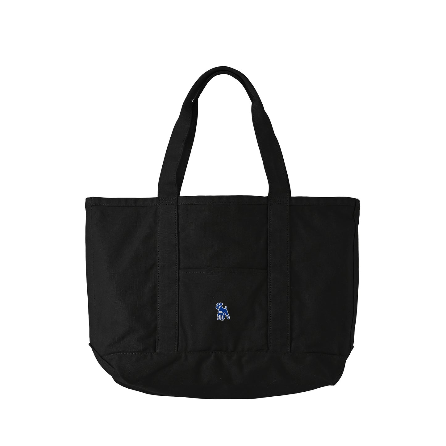 シュナウザーロゴ刺繍クラフトトートバッグ(ネイビー×ホワイトロゴ) black image