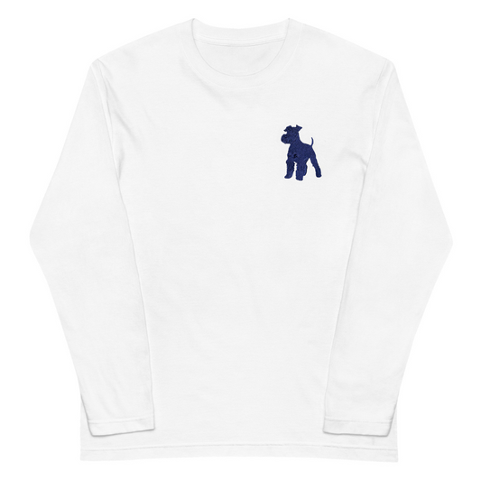 シュナウザーラージロゴ刺繍ロングTee(ネイビーロゴ)