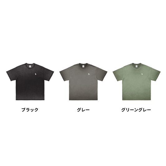 シュナウザーポイントロゴ刺繍ヴィンテージウォッシュTee