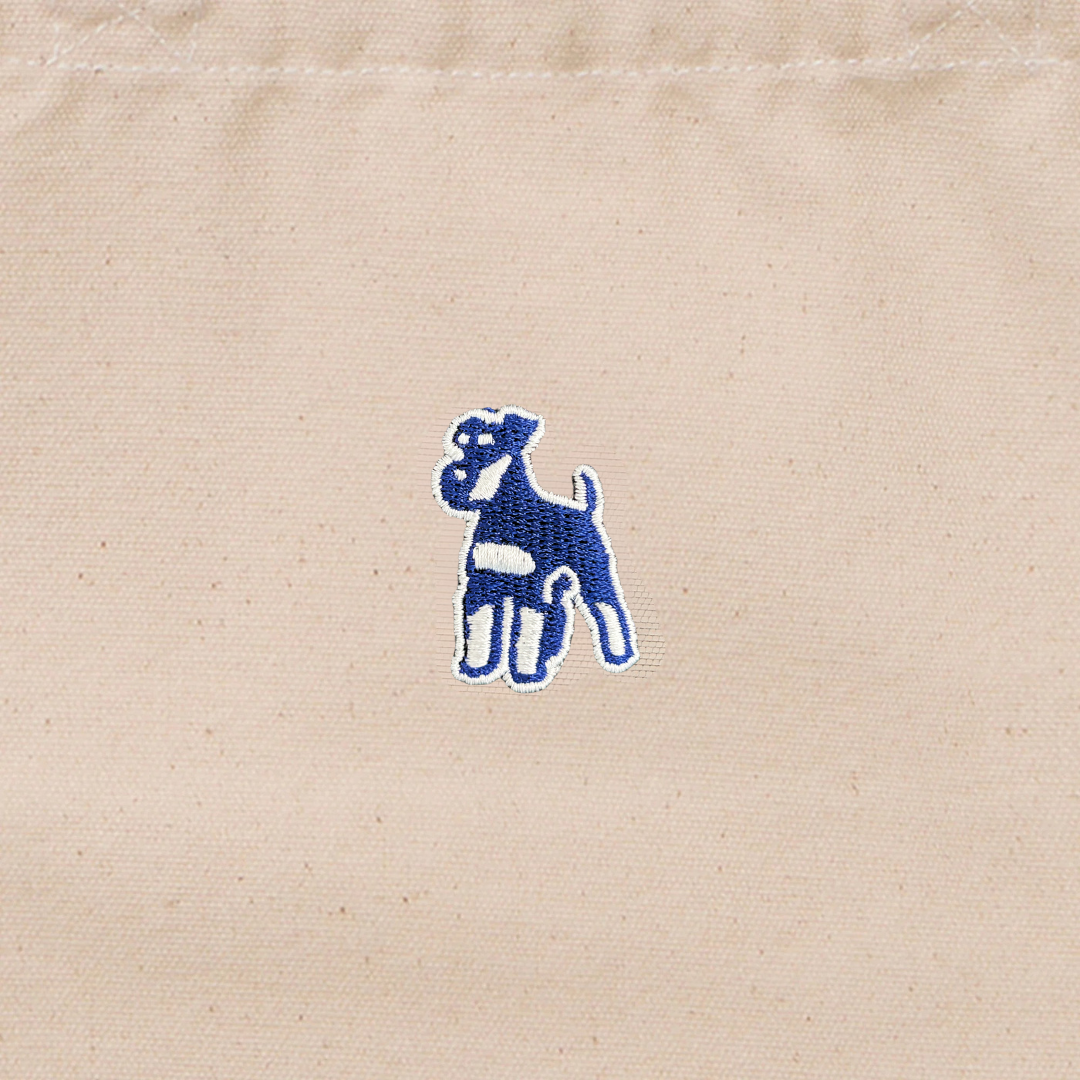 シュナウザーロゴ刺繍ミニトート(ネイビー×ホワイトロゴ)