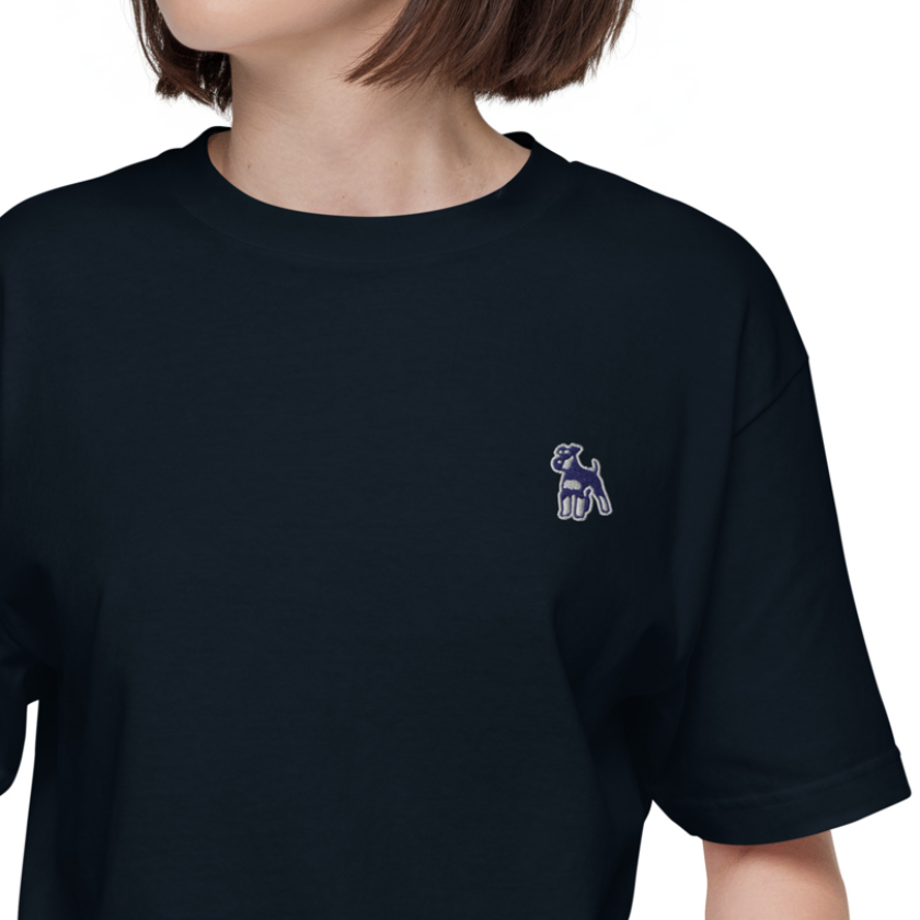 シュナウザーポイントロゴ刺繍Tee(ネイビー×ホワイトロゴ)