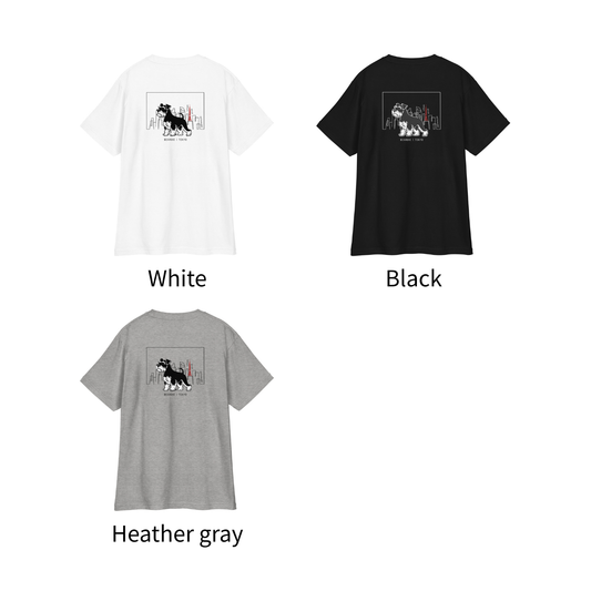 シュナウザーTOKYO散歩 バックプリントTee