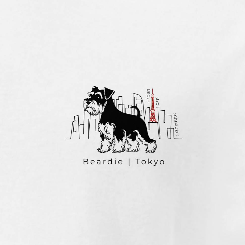 シュナウザーTOKYO散歩 ポイントプリントTee