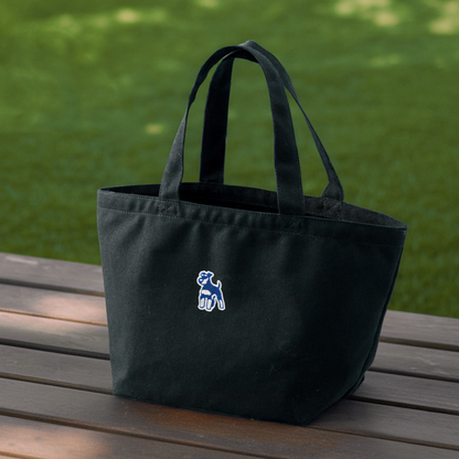 シュナウザーロゴ刺繍ミニトート（ネイビー×ホワイトロゴ）