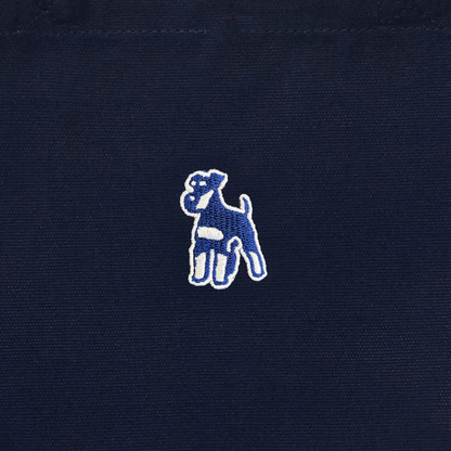 シュナウザーロゴ刺繍ミニトート（ネイビー×ホワイトロゴ）