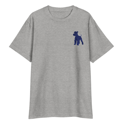 シュナウザーラージロゴ刺繍Tee（ネイビーロゴ）
