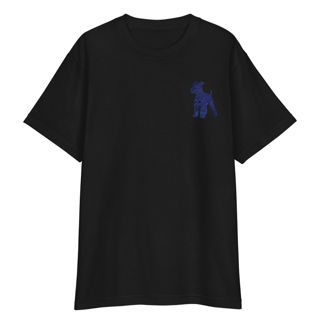 シュナウザーラージロゴ刺繍Tee（ネイビーロゴ）
