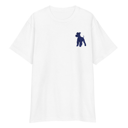 シュナウザーラージロゴ刺繍Tee（ネイビーロゴ）