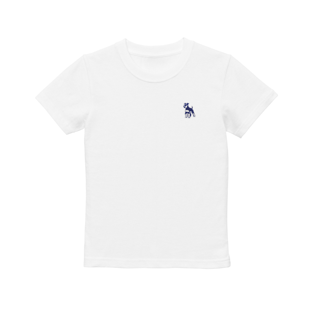 【FOR KIDS】シュナウザーポイントロゴ刺繍Tee（ネイビー×ホワイトロゴ）