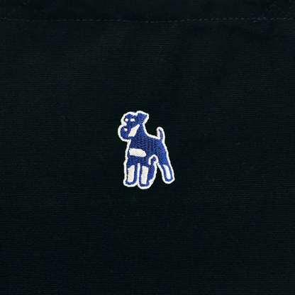 シュナウザーロゴ刺繍ミニトート（ネイビー×ホワイトロゴ）