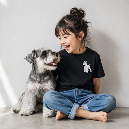 【FOR KIDS】シュナウザーラージロゴ刺繍Tee