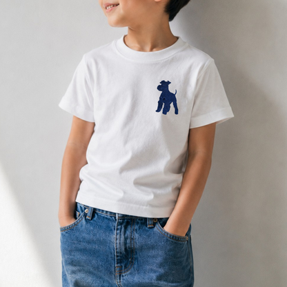 【FOR KIDS】シュナウザーラージロゴ刺繍Tee