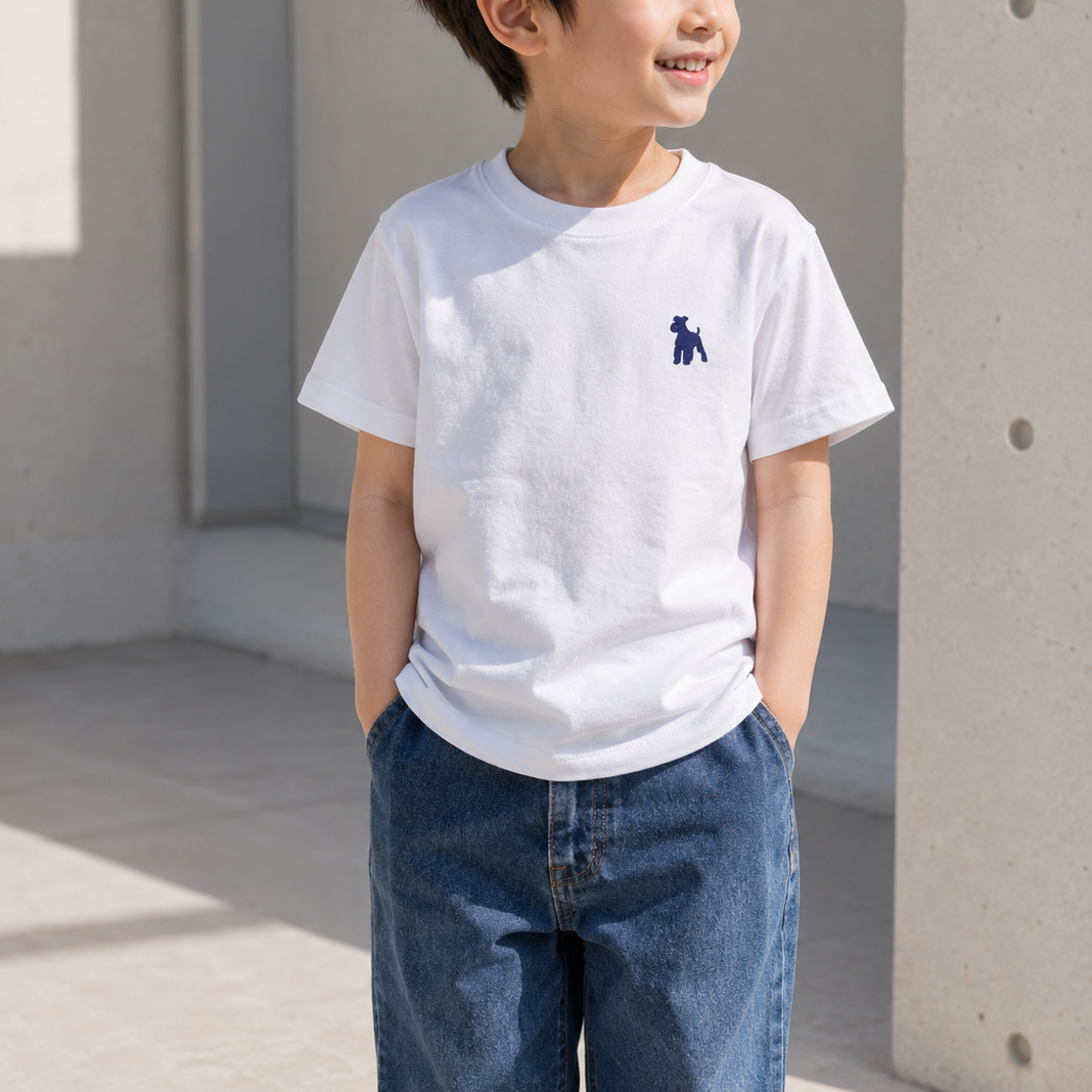 【FOR KIDS】シュナウザーポイントロゴ刺繍Tee