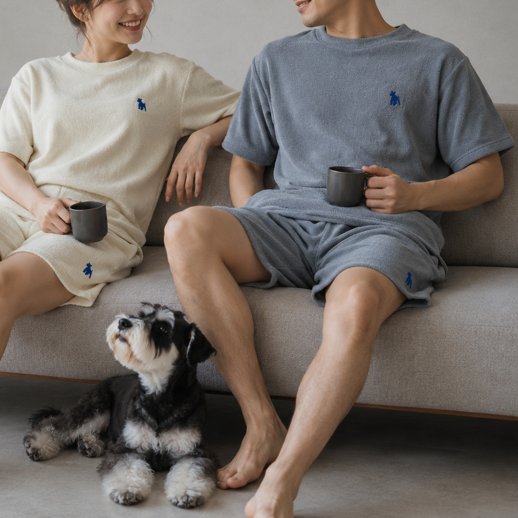 シュナウザーロゴ刺繍パイルTシャツ