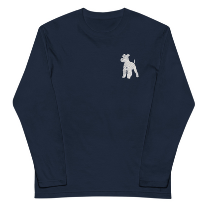 シュナウザーラージロゴ刺繍ロングTee（ホワイトロゴ）