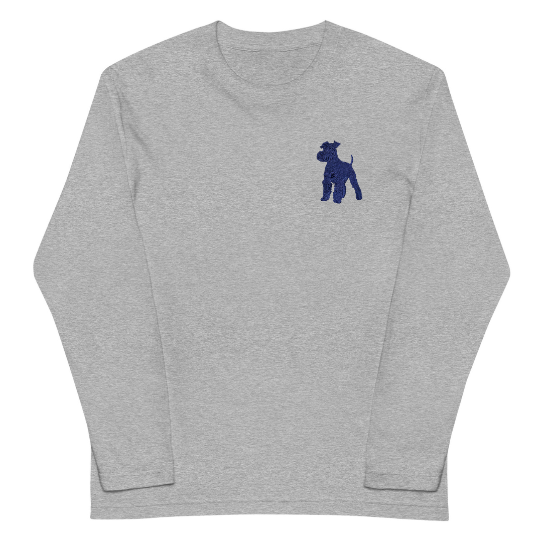 シュナウザーラージロゴ刺繍ロングTee（ネイビーロゴ）