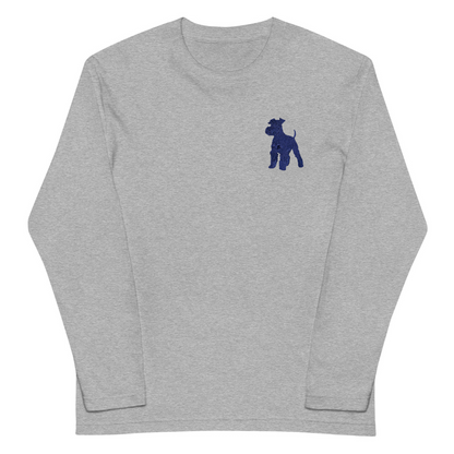 シュナウザーラージロゴ刺繍ロングTee（ネイビーロゴ）