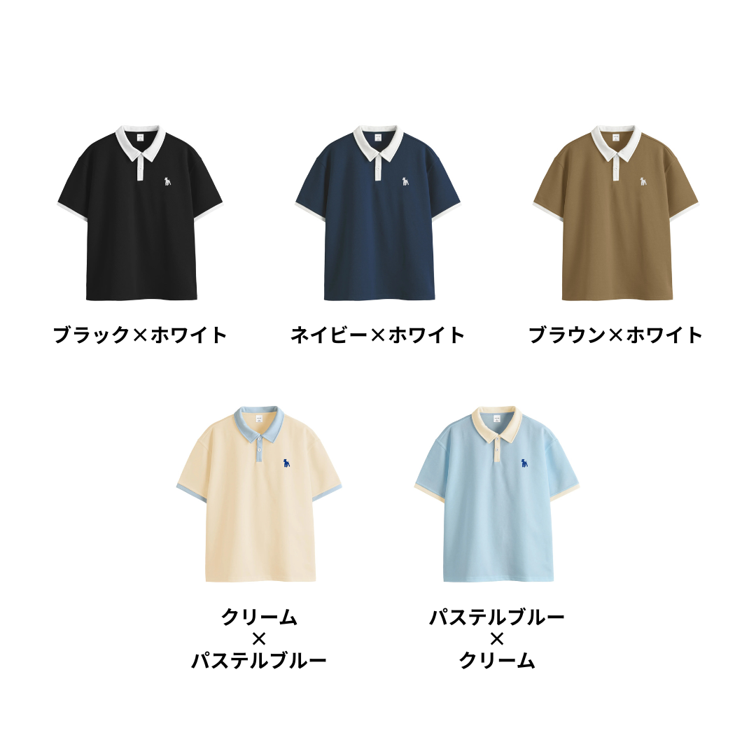シュナウザーポイントロゴ刺繍トリムポロシャツ