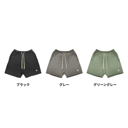 シュナウザーポイントロゴ刺繍ヴィンテージウォッシュショーツ