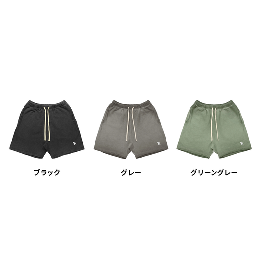 シュナウザーポイントロゴ刺繍ヴィンテージウォッシュショーツ