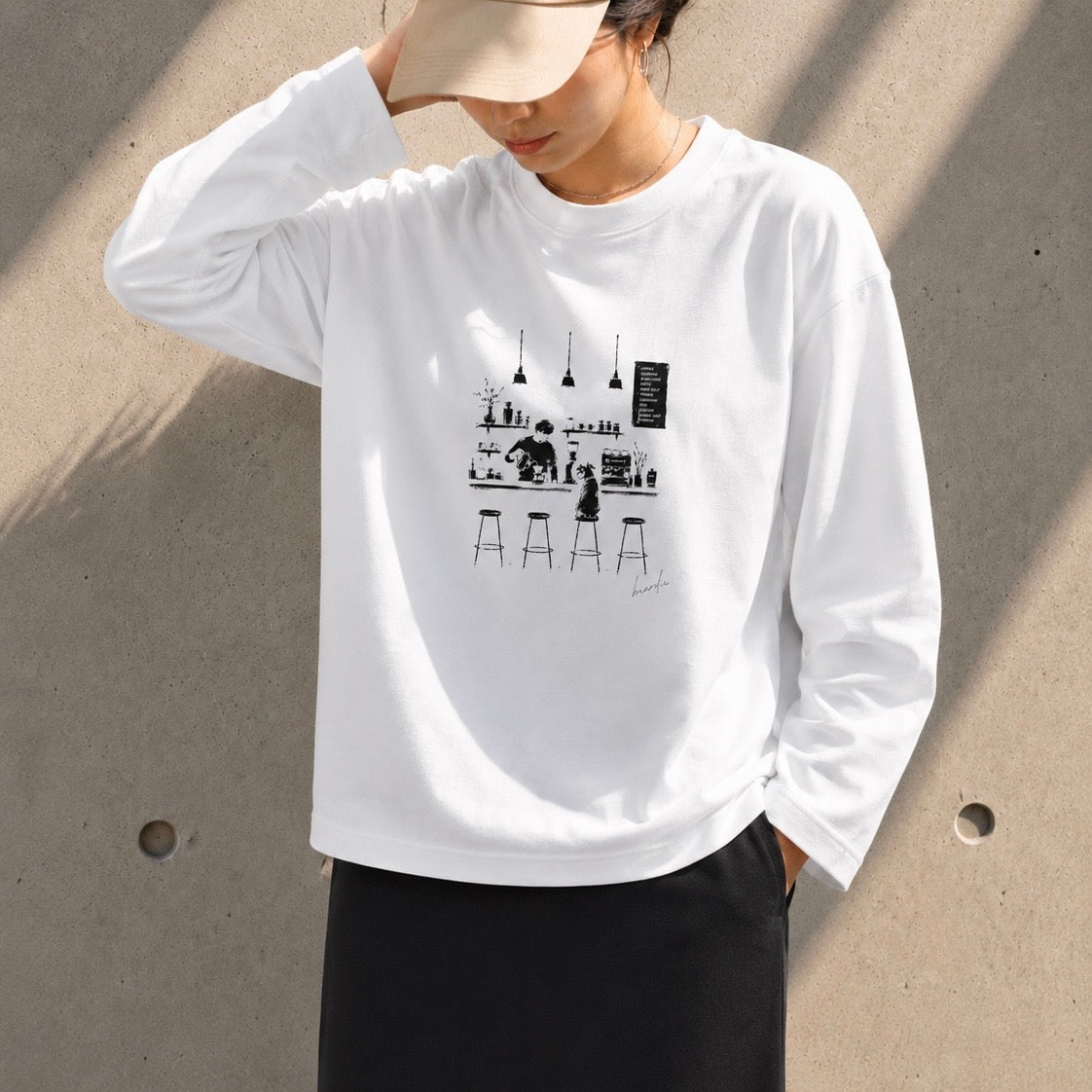 いつのも席で_シュナウザーロングTee
