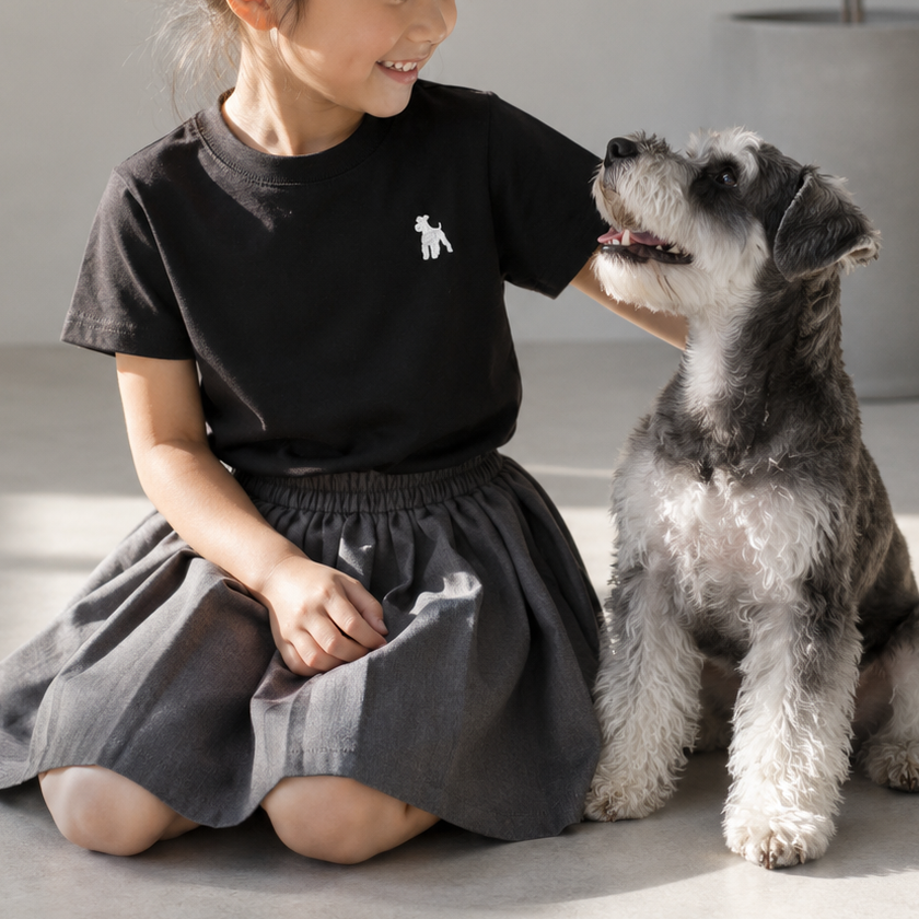 【FOR KIDS】シュナウザーポイントロゴ刺繍Tee