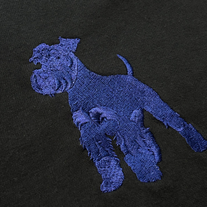 シュナウザーラージロゴ刺繍ロングTee（ネイビーロゴ）