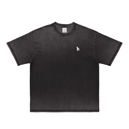 シュナウザーポイントロゴ刺繍ヴィンテージウォッシュTee black image