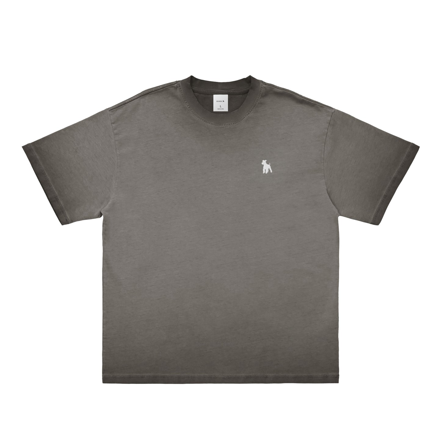 シュナウザーポイントロゴ刺繍ヴィンテージウォッシュTee gray image