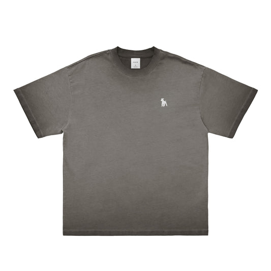 シュナウザーポイントロゴ刺繍ヴィンテージウォッシュTee gray image