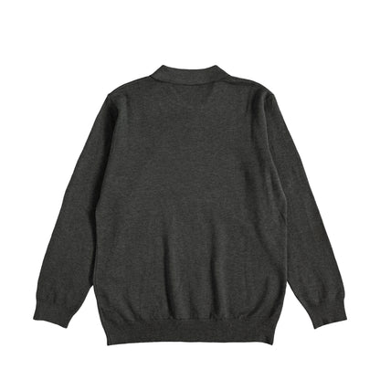 シュナウザーロゴ刺繍ハーフジップニットプルオーバー charcoal image