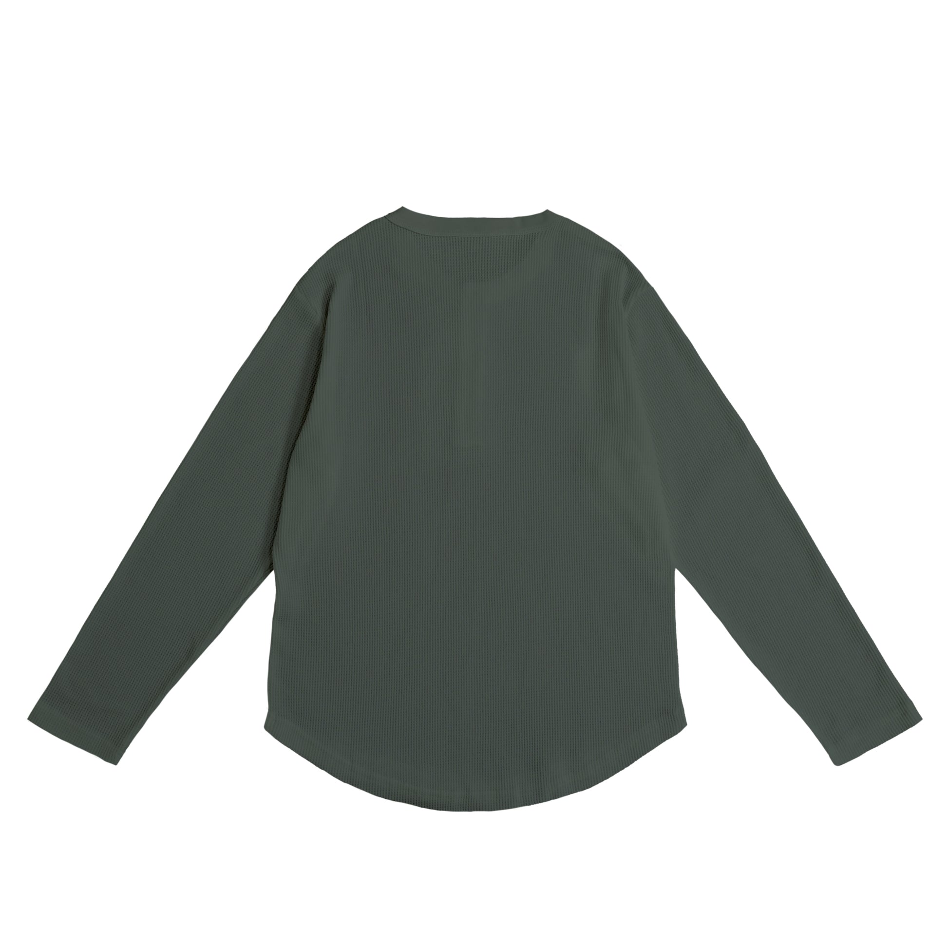 シュナウザーロゴ刺繍ワッフルヘンリー green-gray image