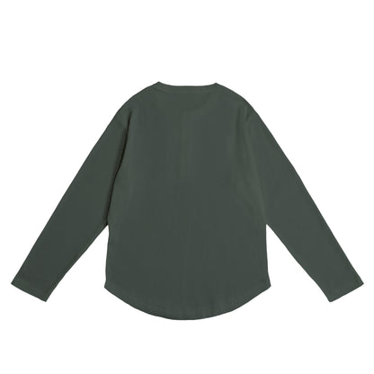 シュナウザーロゴ刺繍ワッフルヘンリー green-gray image