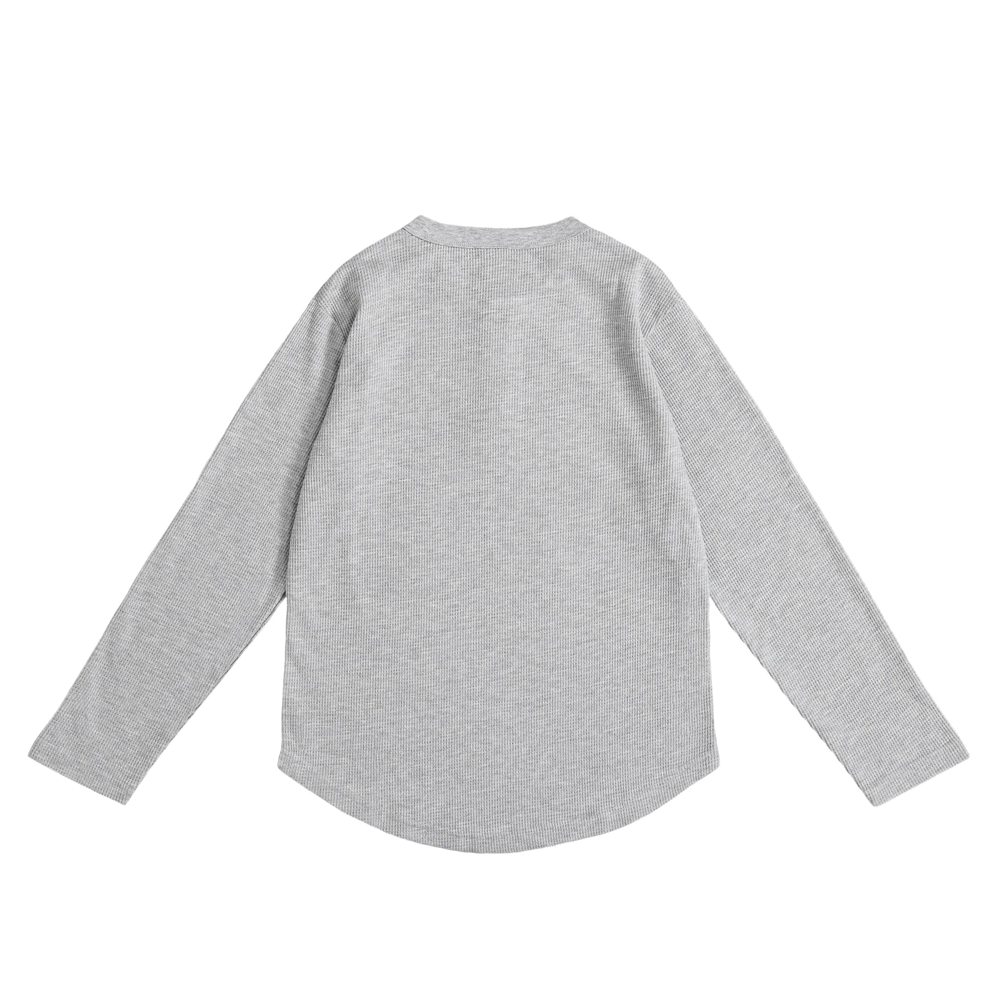 シュナウザーロゴ刺繍ワッフルヘンリー gray image