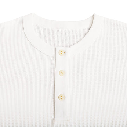 シュナウザーロゴ刺繍ワッフルヘンリー white image