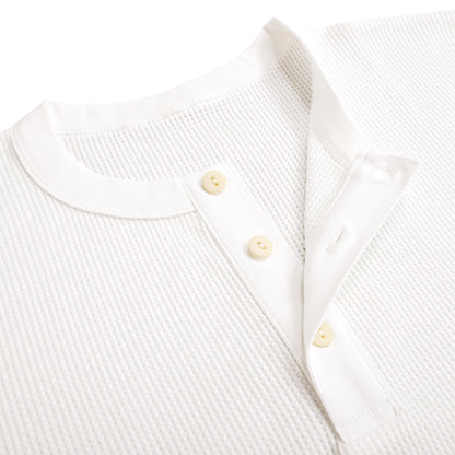 シュナウザーロゴ刺繍ワッフルヘンリー white image