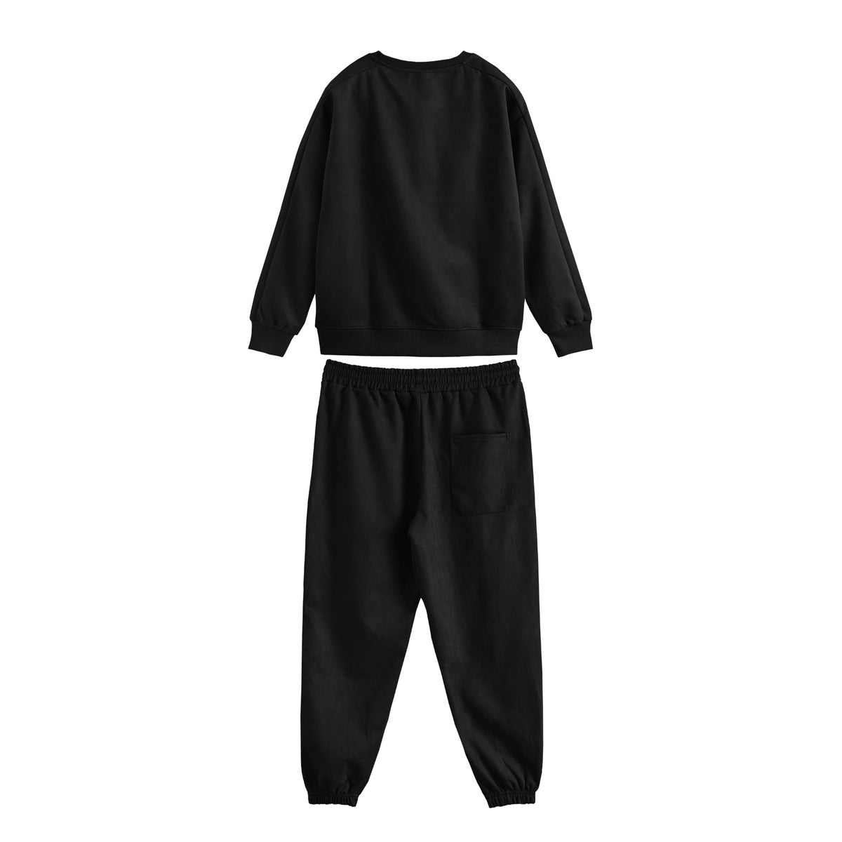 シュナウザーロゴ刺繍フェイクスエードセットアップ black image
