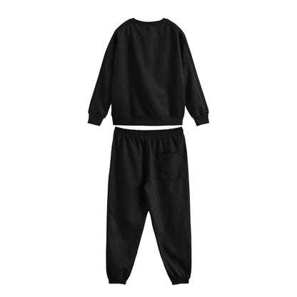 シュナウザーロゴ刺繍フェイクスエードセットアップ black image