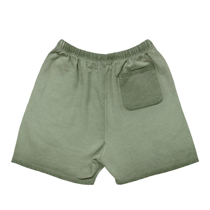 シュナウザーポイントロゴ刺繍ヴィンテージウォッシュショートパンツ green-gray image