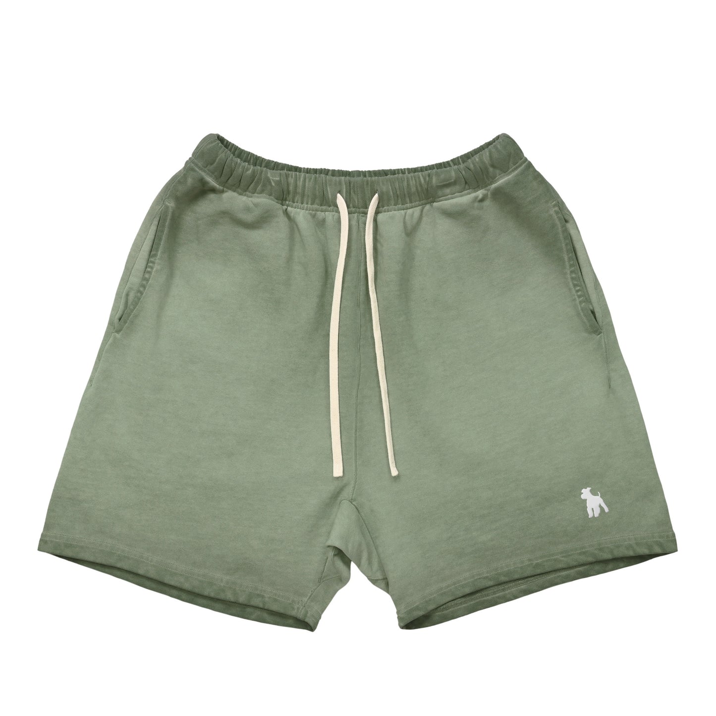 シュナウザーポイントロゴ刺繍ヴィンテージウォッシュショートパンツ green-gray image