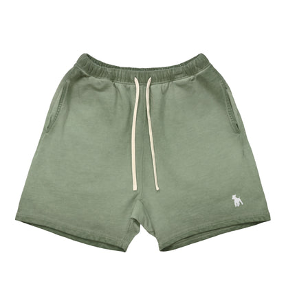 シュナウザーポイントロゴ刺繍ヴィンテージウォッシュショートパンツ green-gray image