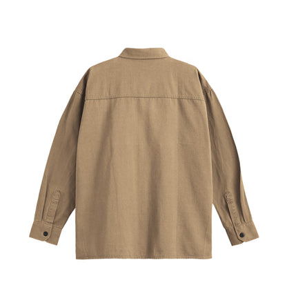 シュナウザーポイントロゴ刺繍コットンシャツ beige image