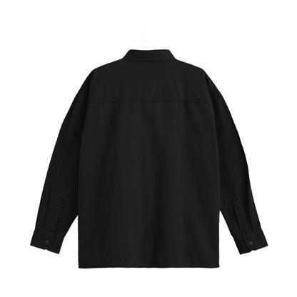 シュナウザーポイントロゴ刺繍コットンシャツ black image