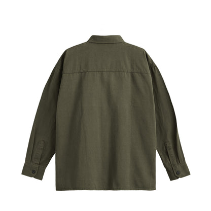 シュナウザーポイントロゴ刺繍コットンシャツ khaki image