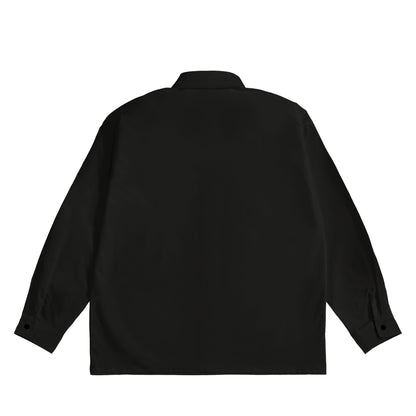 シュナウザーロゴ刺繍比翼カラーシャツ black image