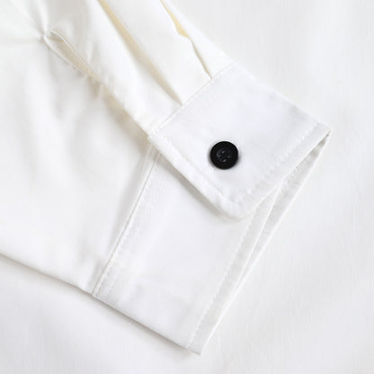 シュナウザーロゴ刺繍比翼カラーシャツ white image